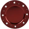 Sous assiette plastique rouge motif étoiles^Gifi New