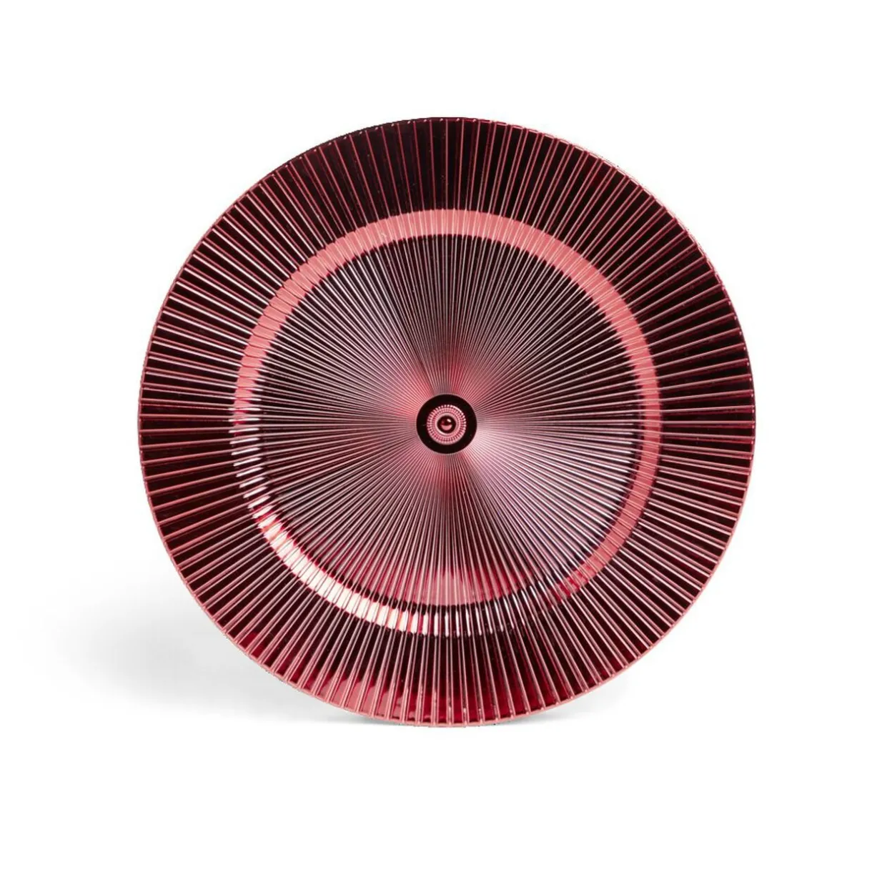 Sous assiette rond strié rouge Ø33cm^Gifi Clearance