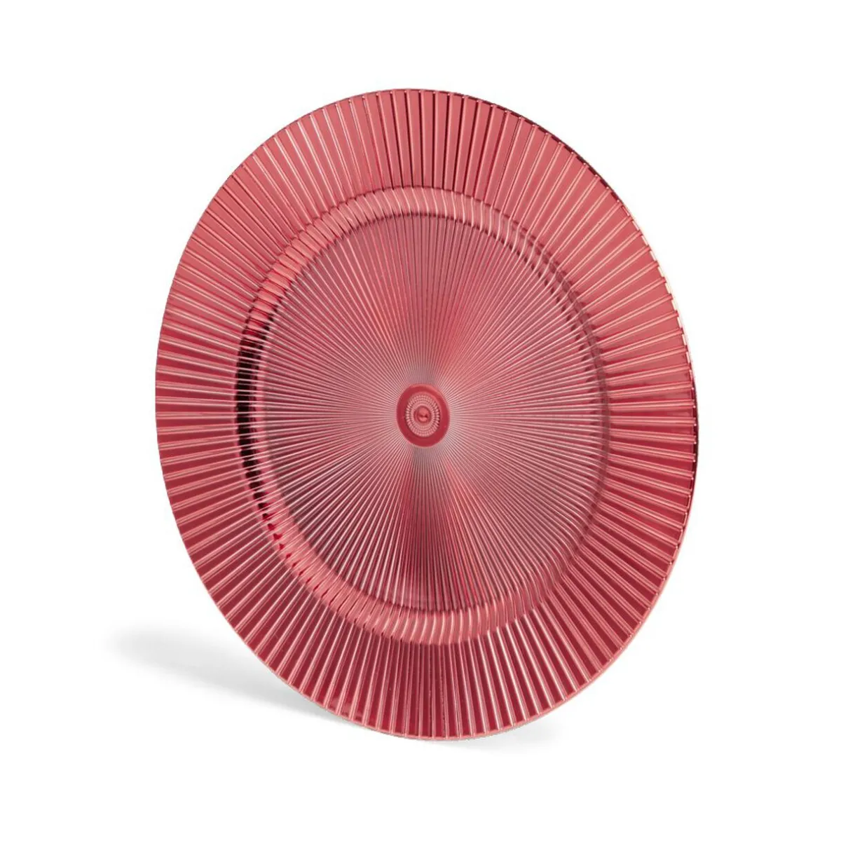Sous assiette rond strié rouge Ø33cm^Gifi Clearance