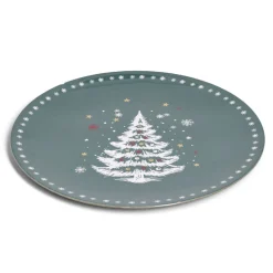 Sous assiette rond vert motif sapin de Noël Ø33cm^Gifi Sale