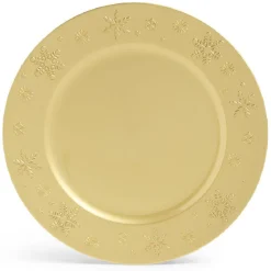 Sous assiette ronde doré Ø33cm rebord flocon^Gifi Best