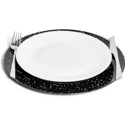 Sous assiette ronde noir et doré Ø33cm^Gifi Best