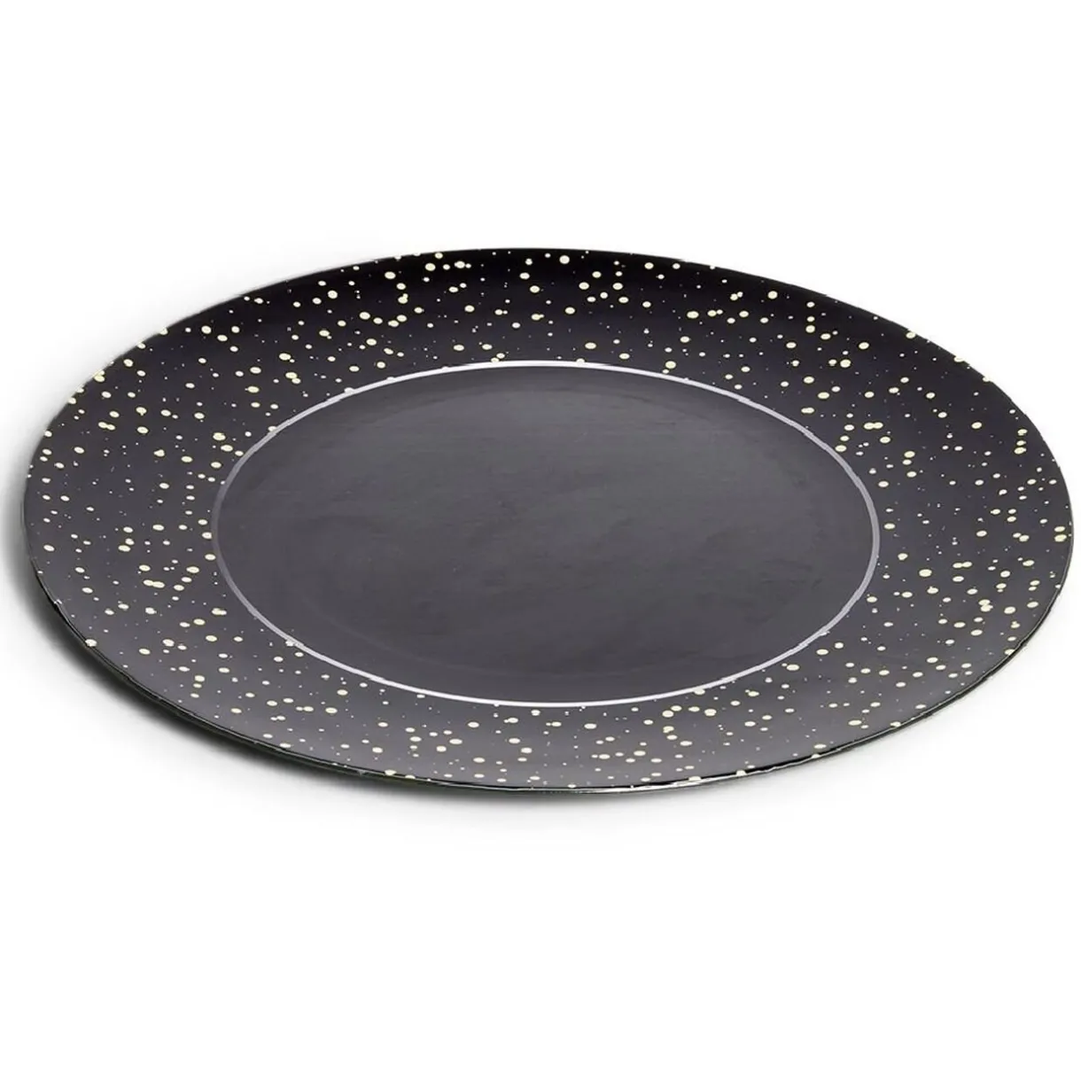 Sous assiette ronde noir et doré Ø33cm^Gifi Best