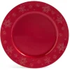 Sous assiette ronde rouge Ø33cm rebord flocon^Gifi New