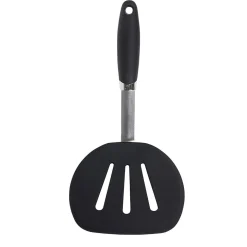 Spatule ajourée en inox et silicone noir^Gifi New