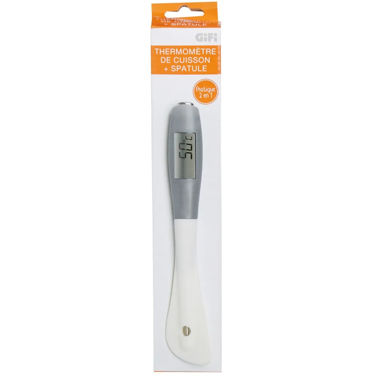 Spatule thermomètre plastique et inox^Gifi Online