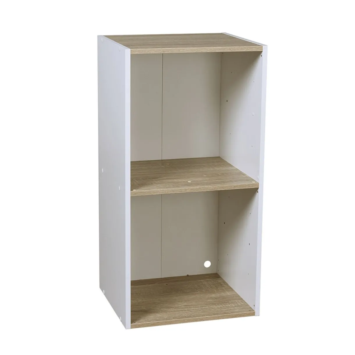 Rangement|Gifi Structure 2 casiers Box Cube blanc et naturel 35,2x30xH69,2cm