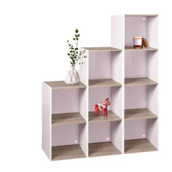Rangement|Gifi Structure 3 casiers Box Cube blanc et naturel 35,2x30xH103,2cm