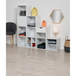 Rangement|Gifi Structure Box Cube 2 cases 35,2x30x69,2cm bois blanc