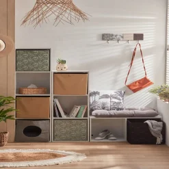 Rangement|Gifi Structure Box Cube 3 cases 35x30x103cm bois blanc