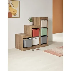 Rangement|Gifi Structure pour bac de rangement 6 cases bois marron