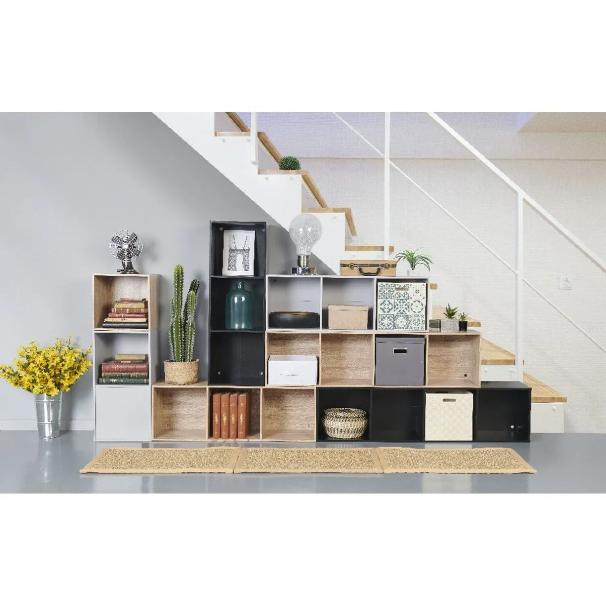 Rangement|Gifi Structure étagère 2 cases bois gris