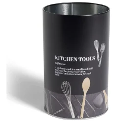 Support à ustensiles en métal noir design Kitchen tools Ø11xH17,4cm^Gifi