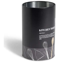 Support à ustensiles en métal noir design Kitchen tools Ø11xH17,4cm^Gifi