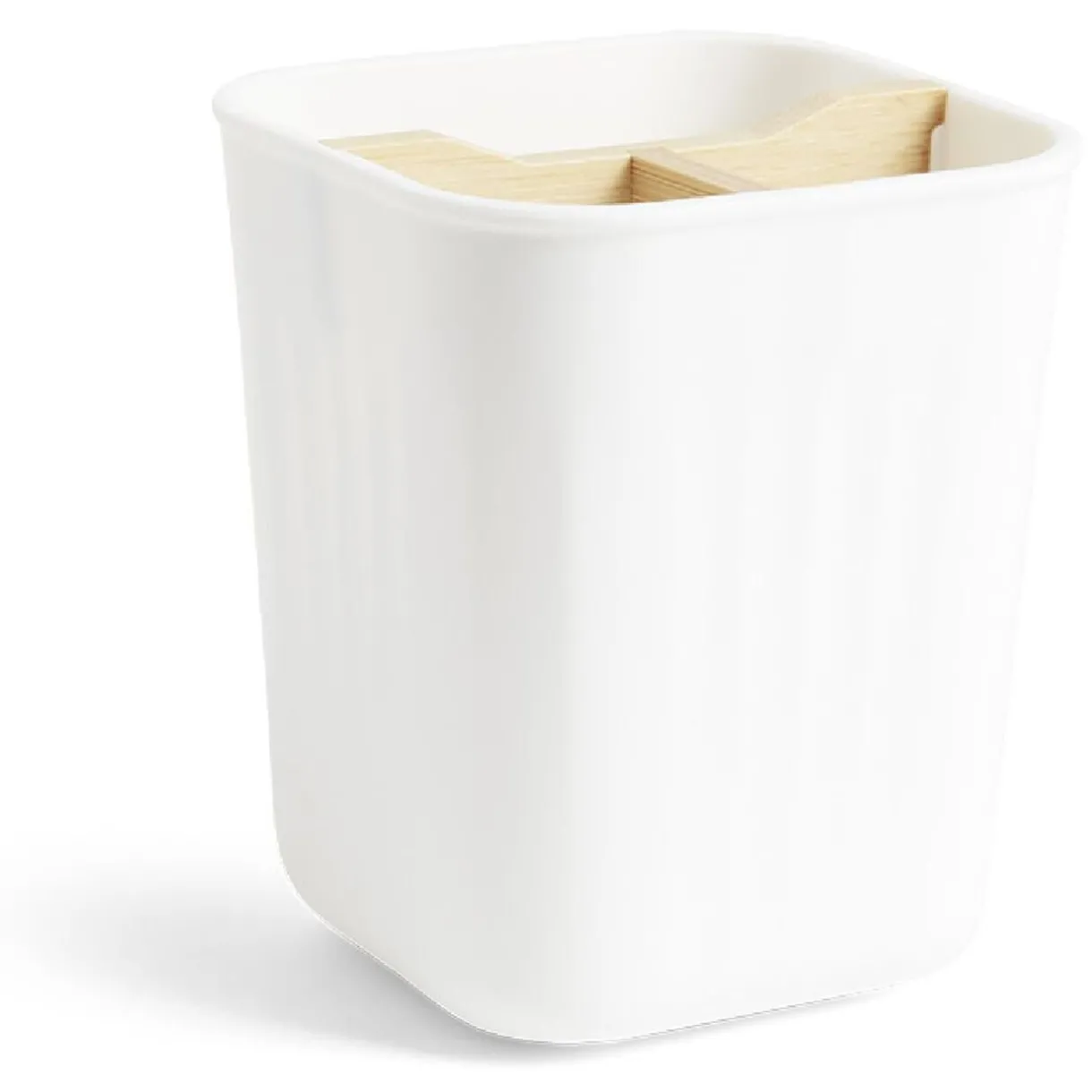 Outlet Gifi Support brosse à dents bambou et plastique blanc