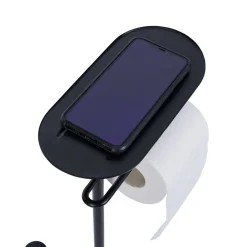 Discount Gifi Support papier WC et téléphone noir 36xH66x13,5cm