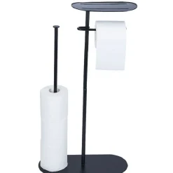 Discount Gifi Support papier WC et téléphone noir 36xH66x13,5cm