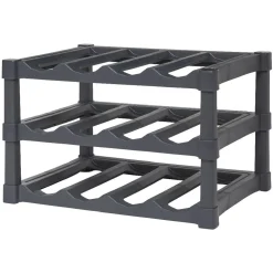 Support pour 12 bouteilles en plastique noir^Gifi New