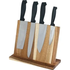 Support pour couteaux bois d'acacia 26,9x10,3xH21cm^Gifi Outlet