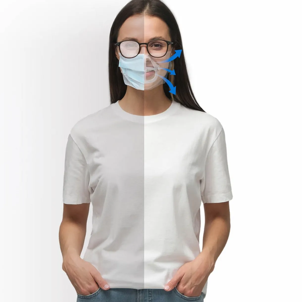 Gifi Support sous masque respirant réutilisable blanc x10