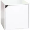 Rangement|Gifi Table de chevet Kobe blanche 2 niches et 1 porte