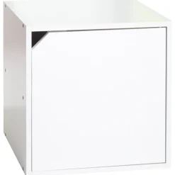 Rangement|Gifi Table de chevet Kobe blanche 2 niches et 1 porte