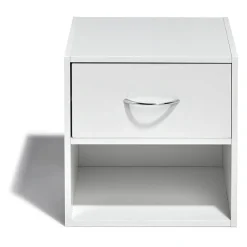 Rangement|Gifi Table de chevet Kobe blanche 1 tiroir et 1 niche