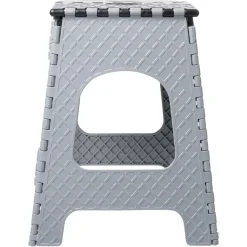 Hot Gifi Tabouret marche pied pliant noir et gris H44 cm