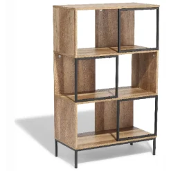 Rangement|Gifi Étagère 6 casiers Stanley noire et naturelle