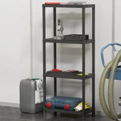 Rangement|Gifi Étagère 4 niveaux ajourés noire