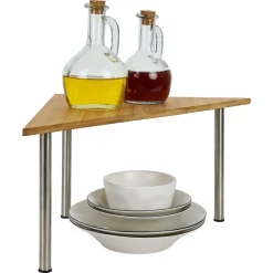 Étagère 2 niveaux en bambou 33x33xH20cm^Gifi Best