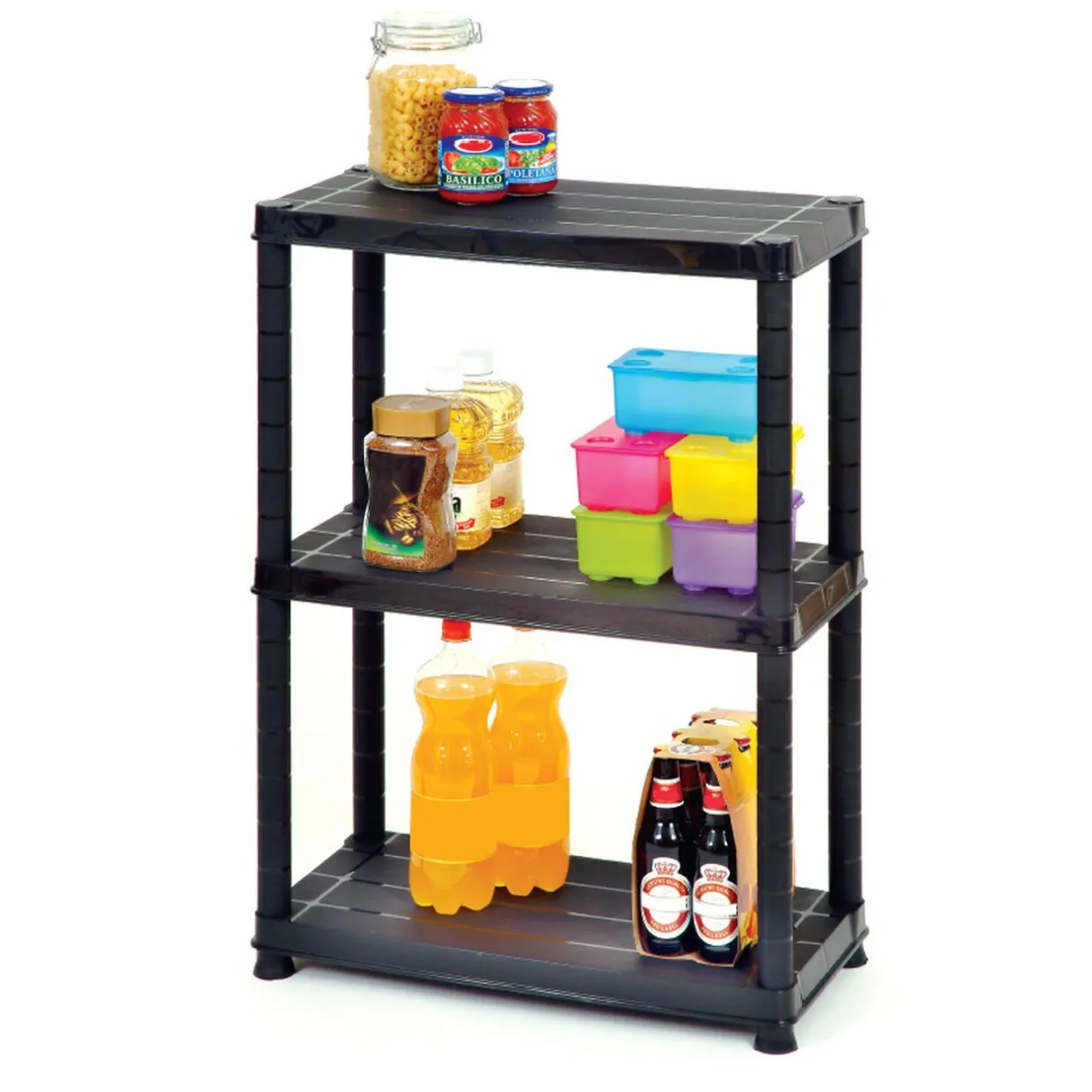 Rangement|Gifi Étagère 3 niveaux plastique noir