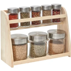 Étagère à épices et ses 8 bocaux^Gifi Discount