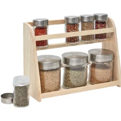 Étagère à épices et ses 8 bocaux^Gifi Discount