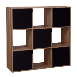 Rangement|Gifi Étagère Adam MDF noire 9 cubes 90xH90x29,5cm