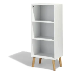 Rangement|Gifi Étagère Bergen blanche 3 niveaux pieds naturel - L.41 x P.29 x H.99 cm