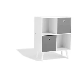 Rangement|Gifi Étagère Bilbao blanche 2 tiroirs et 2 niches