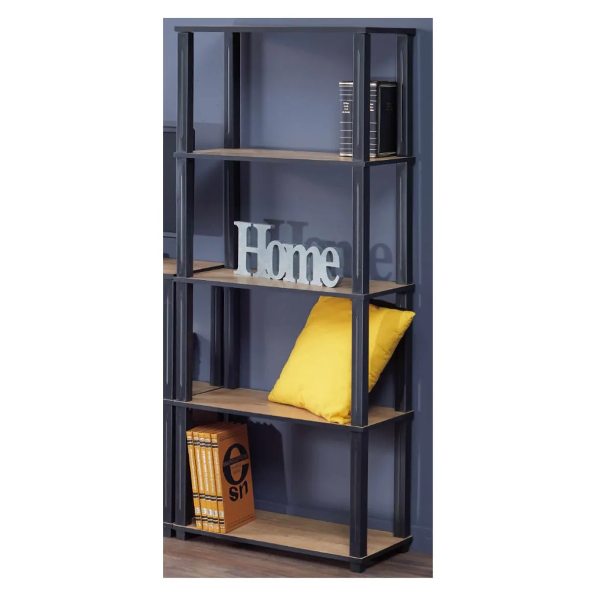 Rangement|Gifi Étagère bois 5 niveaux naturel et noir