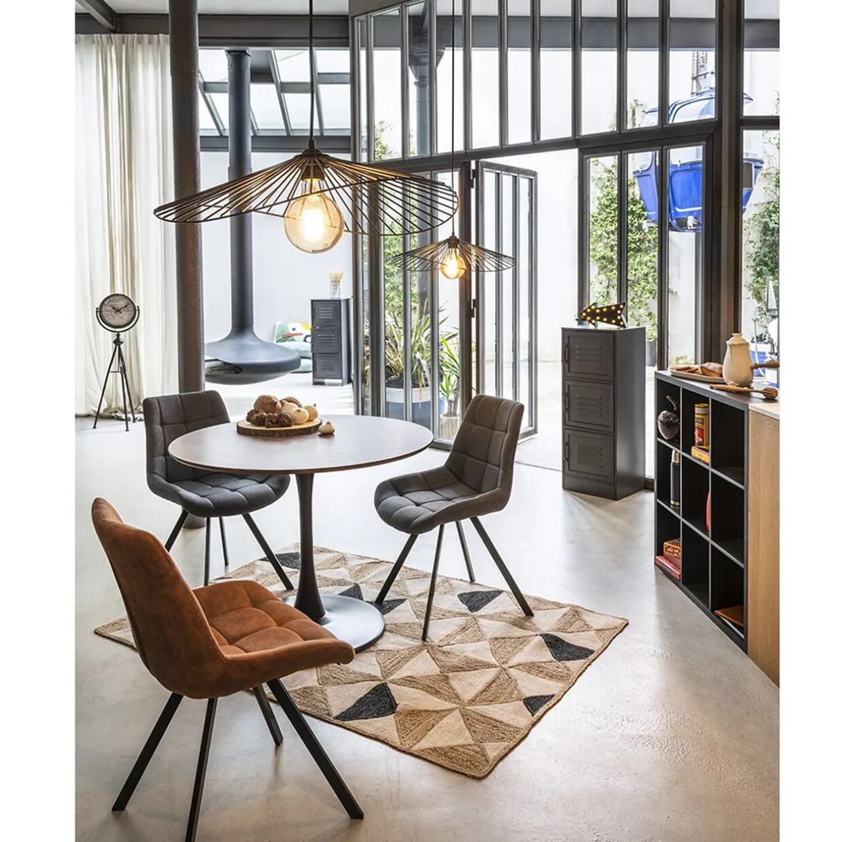 Rangement|Gifi Étagère Brooklyn gris anthracite 3 portes