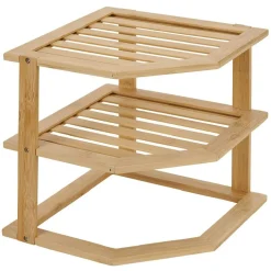 Rangement|Gifi Étagère d'angle 2 niveaux en bambou 25x25xH23cm