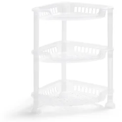 Étagère d'angle à poser 3 niveaux plastique transparent 28x20xH.33,5cm^Gifi Discount