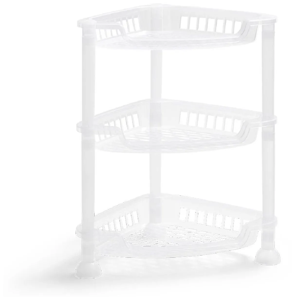 Étagère d'angle à poser 3 niveaux plastique transparent 28x20xH.33,5cm^Gifi Discount
