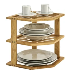 Entretien Du Linge|Gifi Étagère d'angle en bambou 3 niveaux