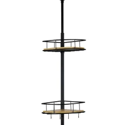 Sale Gifi Étagère d'angle métal et bambou 4 niveaux 16 crochets 20x20xH65/275cm