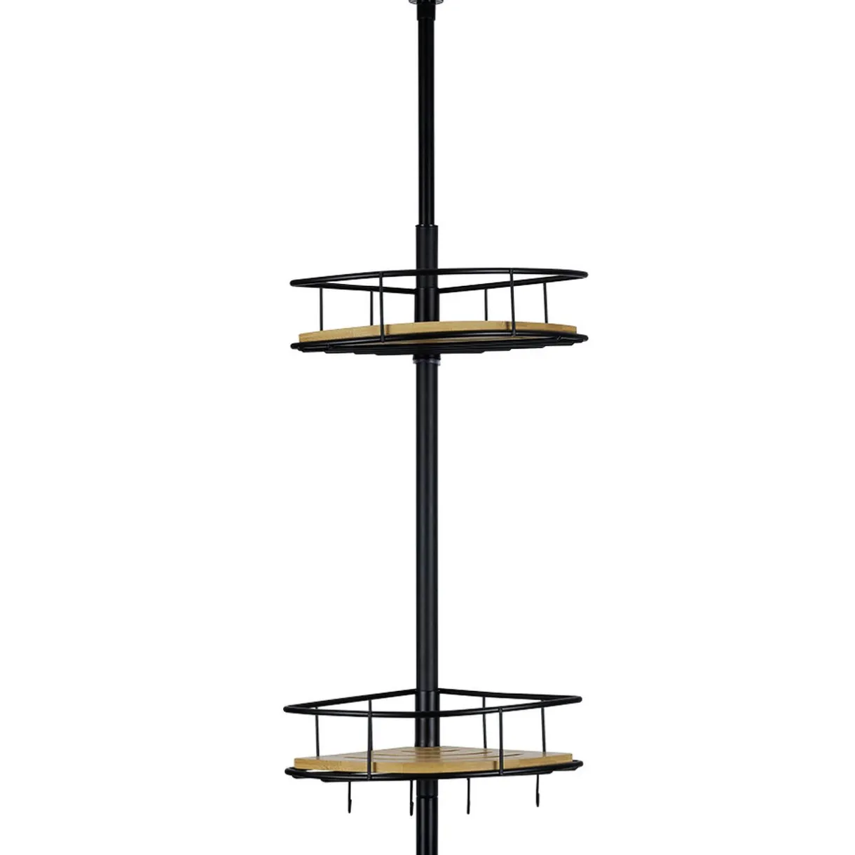 Sale Gifi Étagère d'angle métal et bambou 4 niveaux 16 crochets 20x20xH65/275cm