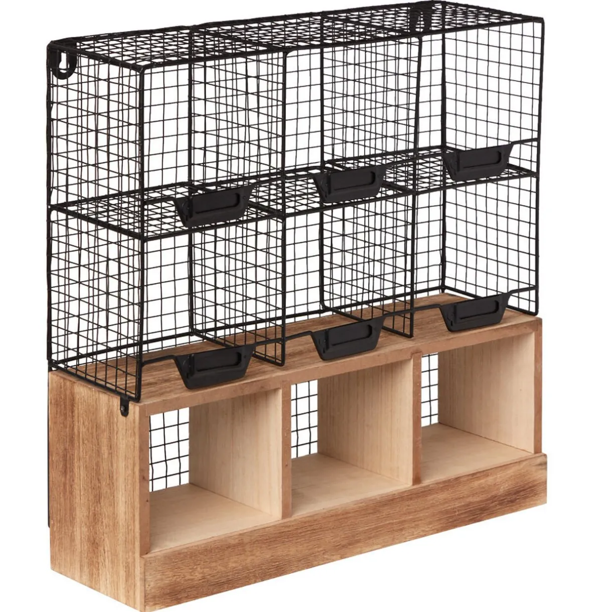 Étagère de cuisine 6 casiers pour épices noir naturel^Gifi