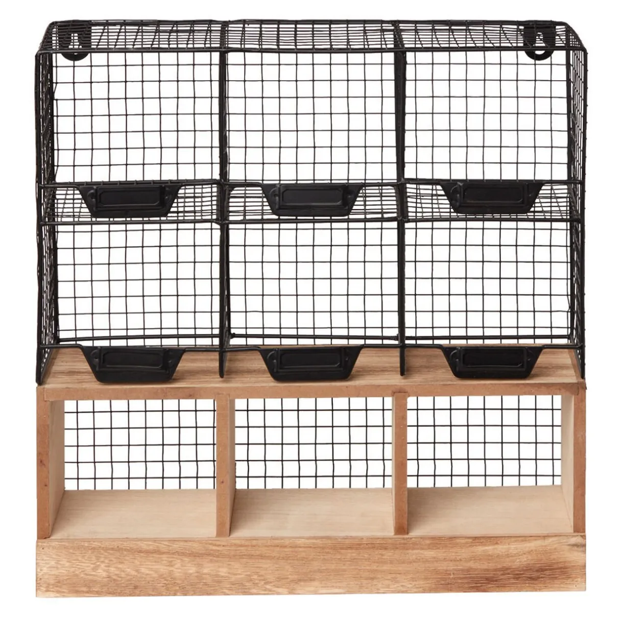 Étagère de cuisine 6 casiers pour épices noir naturel^Gifi