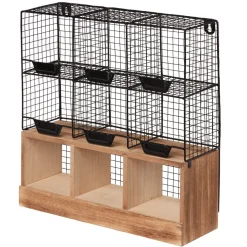 Étagère de cuisine 6 casiers pour épices noir naturel^Gifi