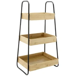 Étagère de cuisine 3 niveaux noir naturel^Gifi Hot