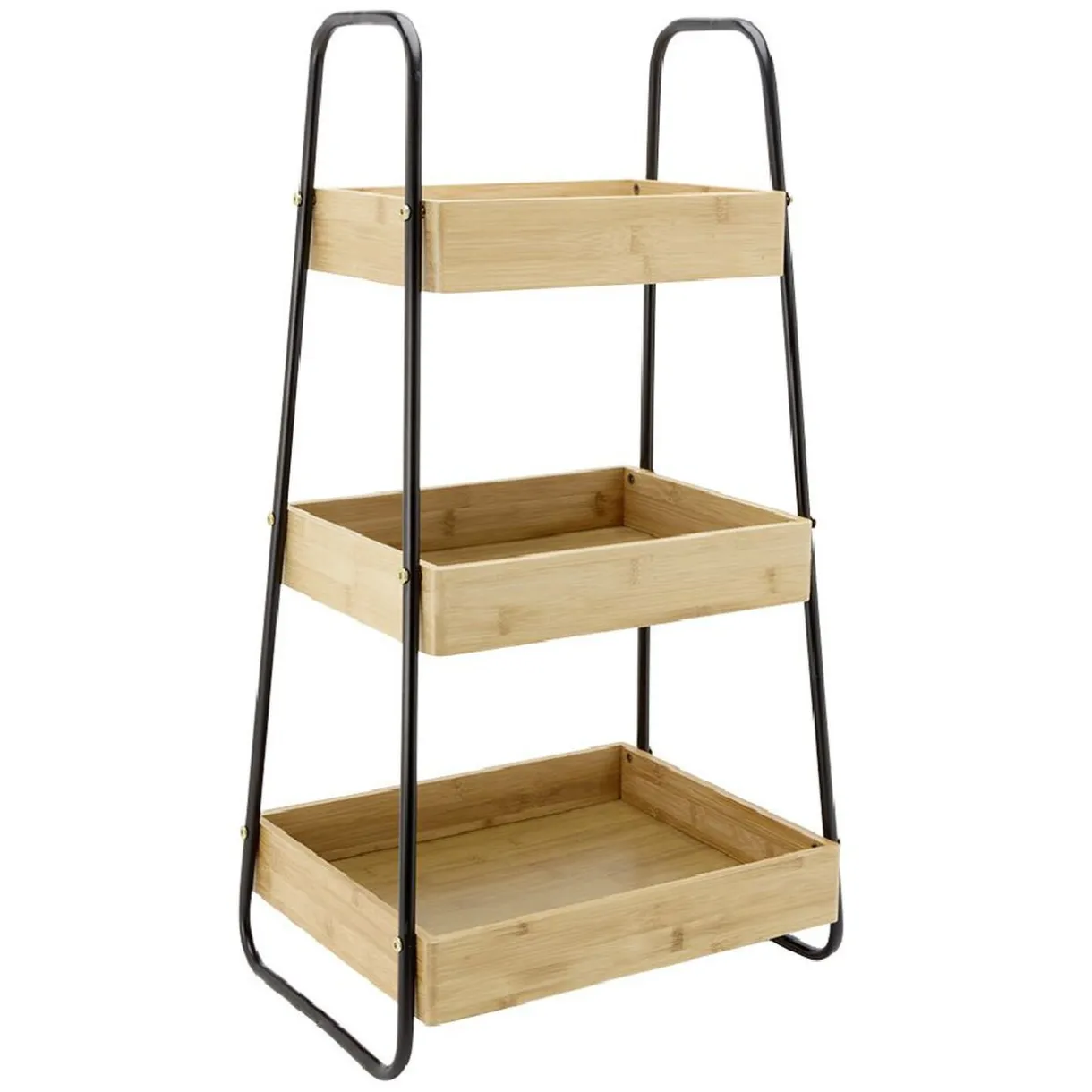 Étagère de cuisine 3 niveaux noir naturel^Gifi Hot